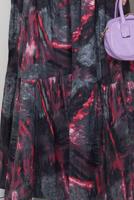 Tesettür giyim PEMBE DESENLİ ELBİSE T 8877