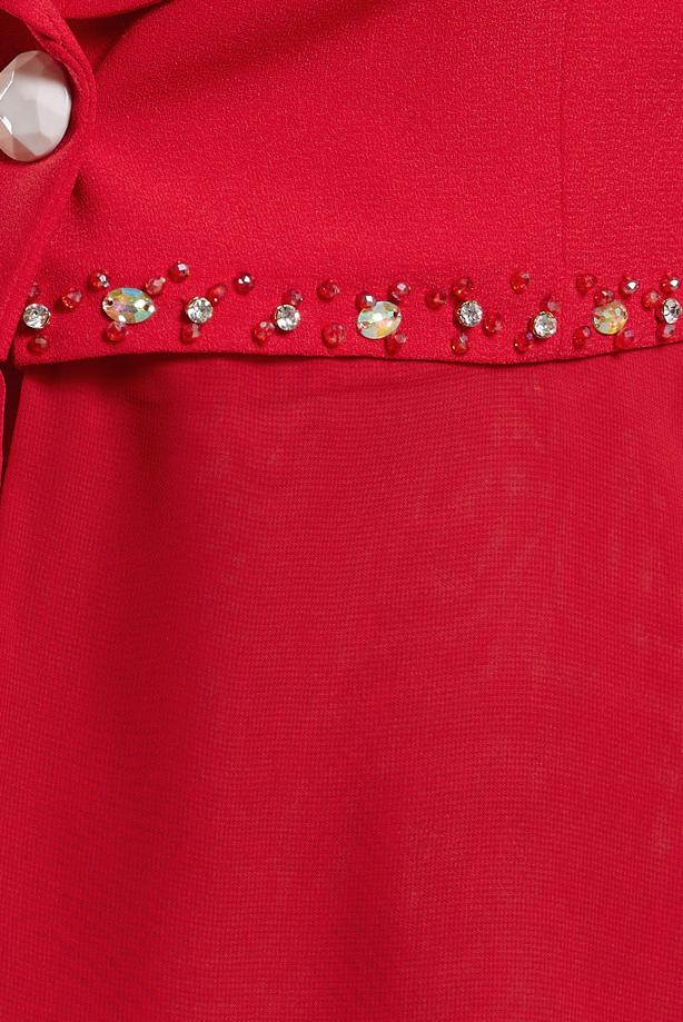 Hijab clothing RED ALVINA DRESS SUIT WITH JACKET T 3874 - TRENDTESETTÜR