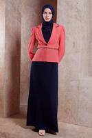 Tesettür giyim YEŞİL ALVİNA CEKETLİ ELBİSELİ TAKIM T 3874