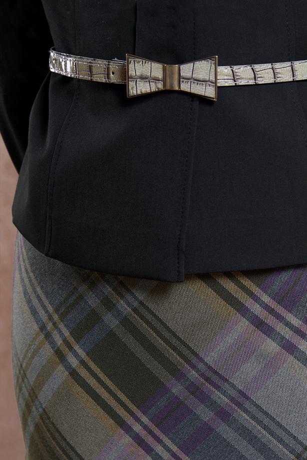 Hijab clothing BLACK ALVINA CHECKED SKIRTED SUIT T 3946E - TRENDTESETTÜR