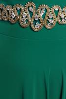 Tesettür giyim YEŞİL ALVİNA İŞLEMELİ ABİYE ELBİSE T 5945