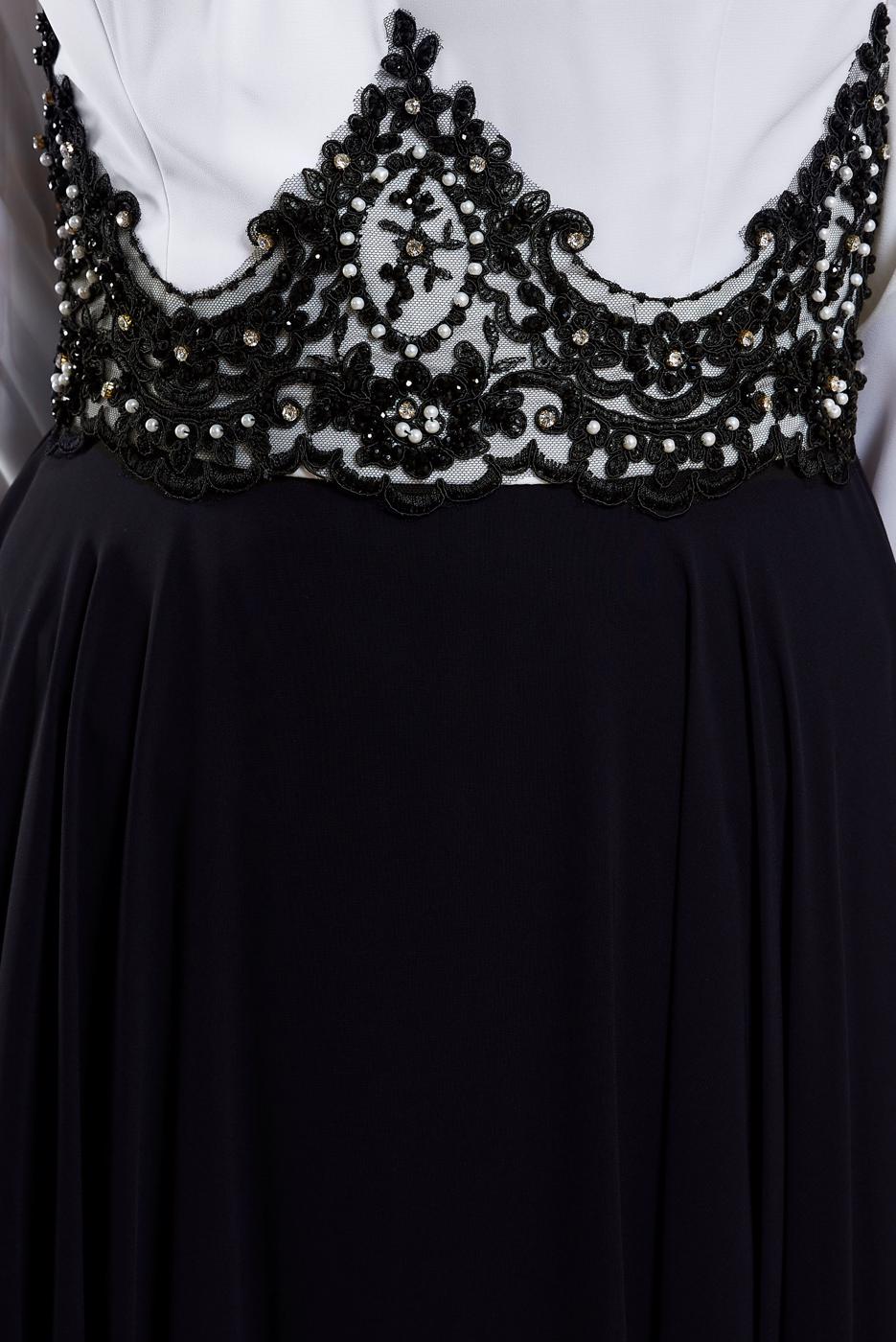 Tesettür giyim SİYAH ŞİFON ABİYE ELBİSE 5951