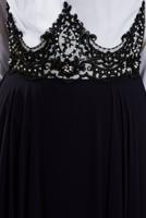 Tesettür giyim SİYAH ŞİFON ABİYE ELBİSE 5951