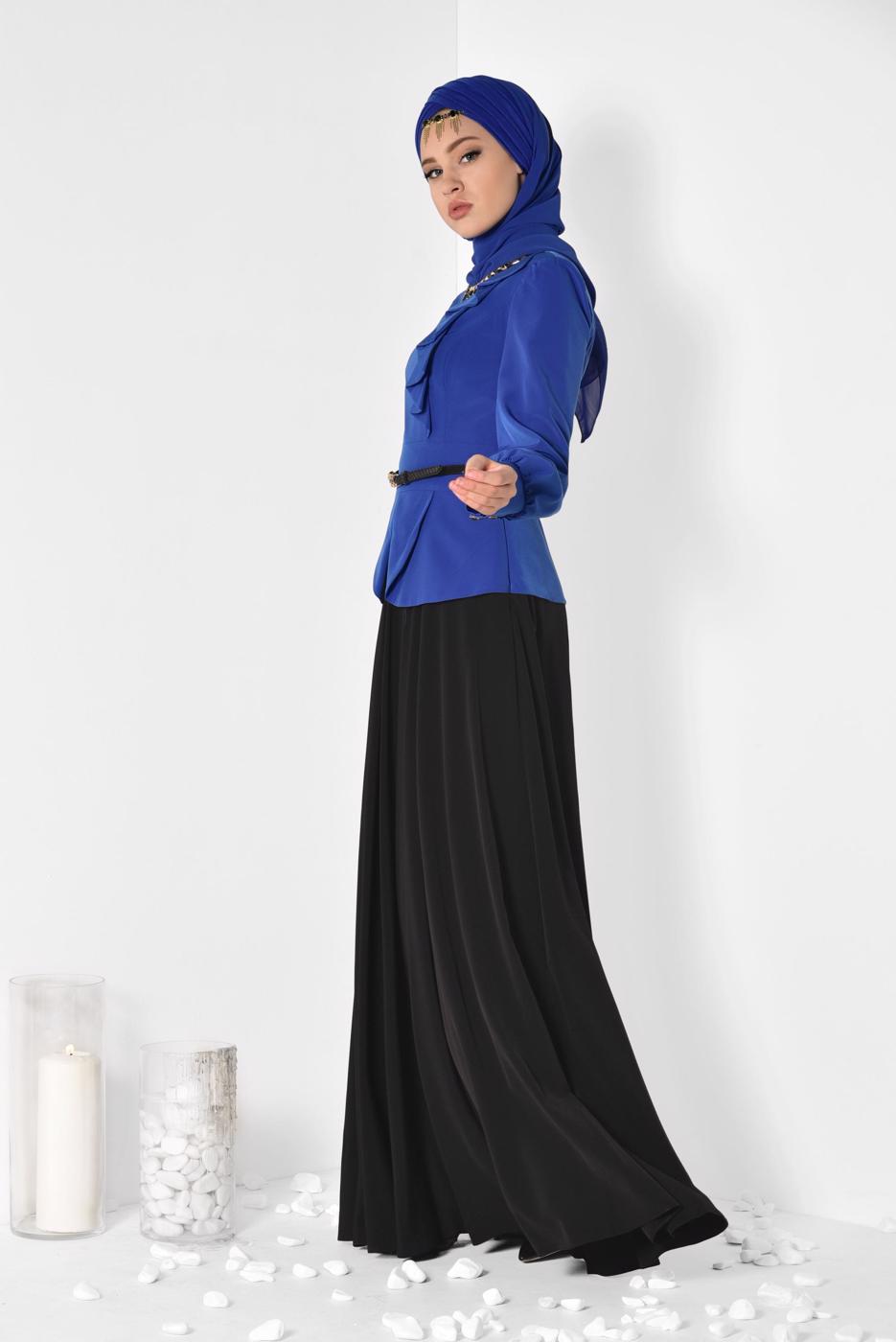 Vêtements hijab BLEU MARINE ALVINA ROBE DE SOIRÉE T 3048