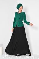 Vêtements hijab VERT ALVINA ROBE DE SOIRÉE T 3048
