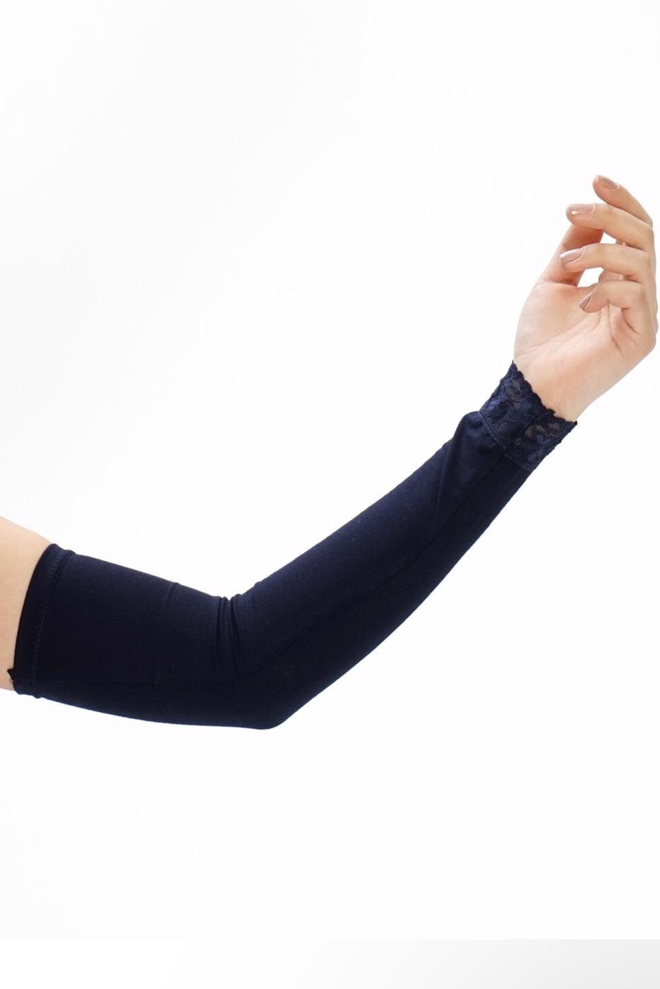 Vêtements hijab BLEU MARINE MANCHETTE AVEC DENTELLE 40055