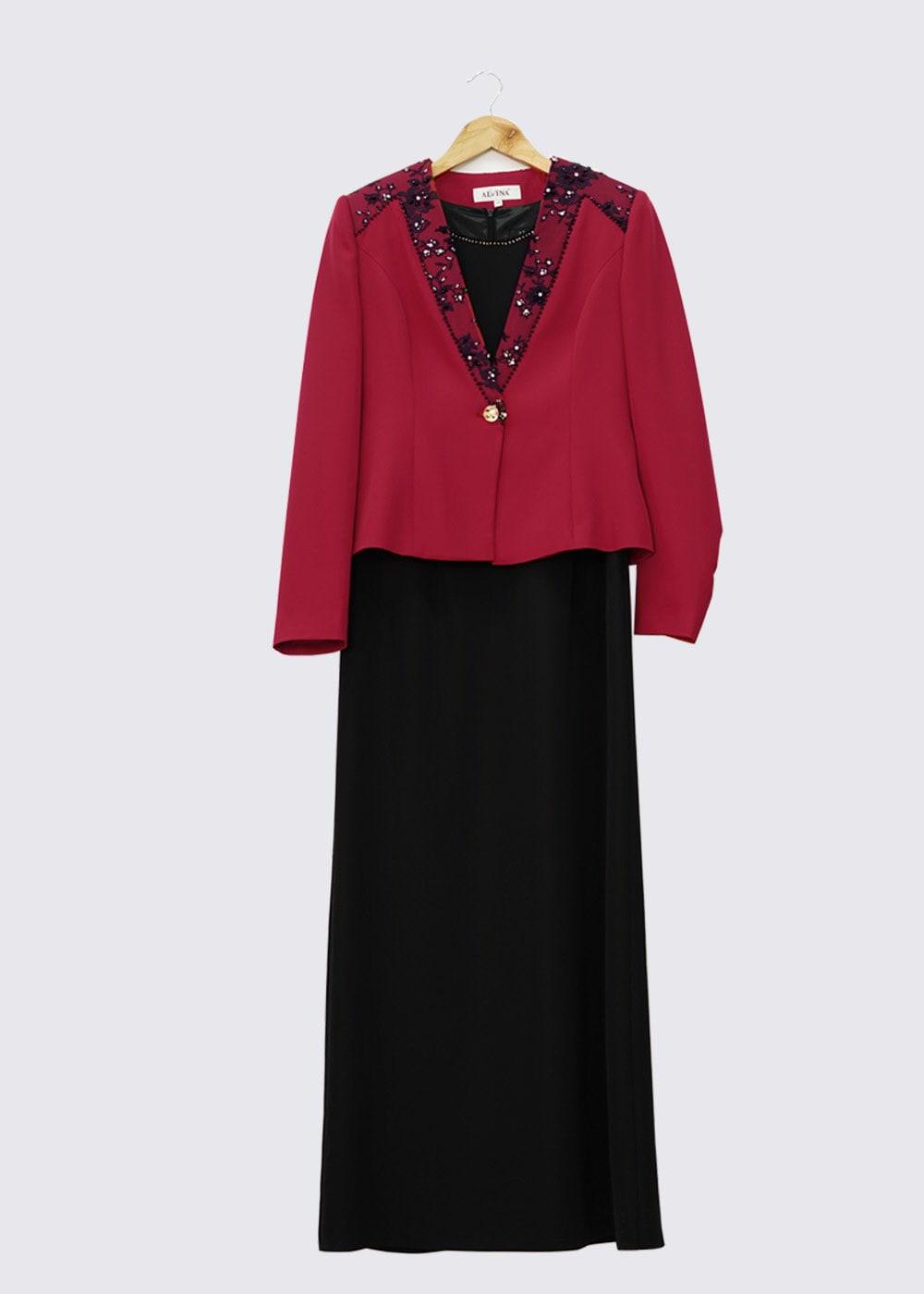 Hijab clothing RED ALVINA DRESS SUIT T 3032