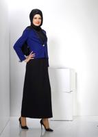 Tesettür giyim LACİVERT ALVİNA İKİLİ ELBİSELİ TAKIM T 3032