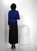 Tesettür giyim LACİVERT ALVİNA İKİLİ ELBİSELİ TAKIM T 3032