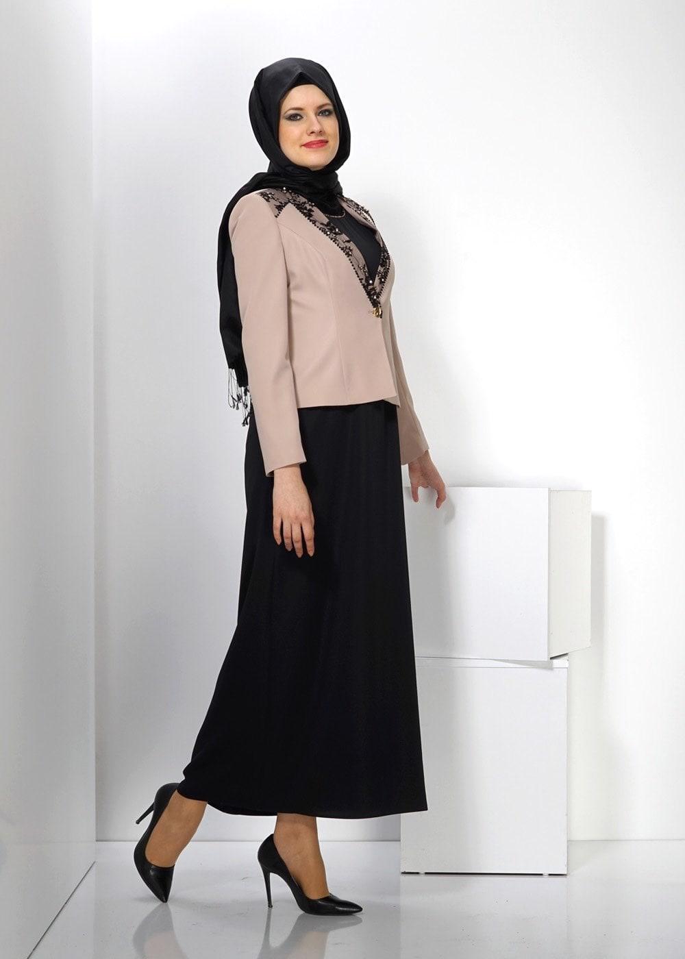 Hijab clothing BEIGE ALVINA DRESS SUIT T 3032