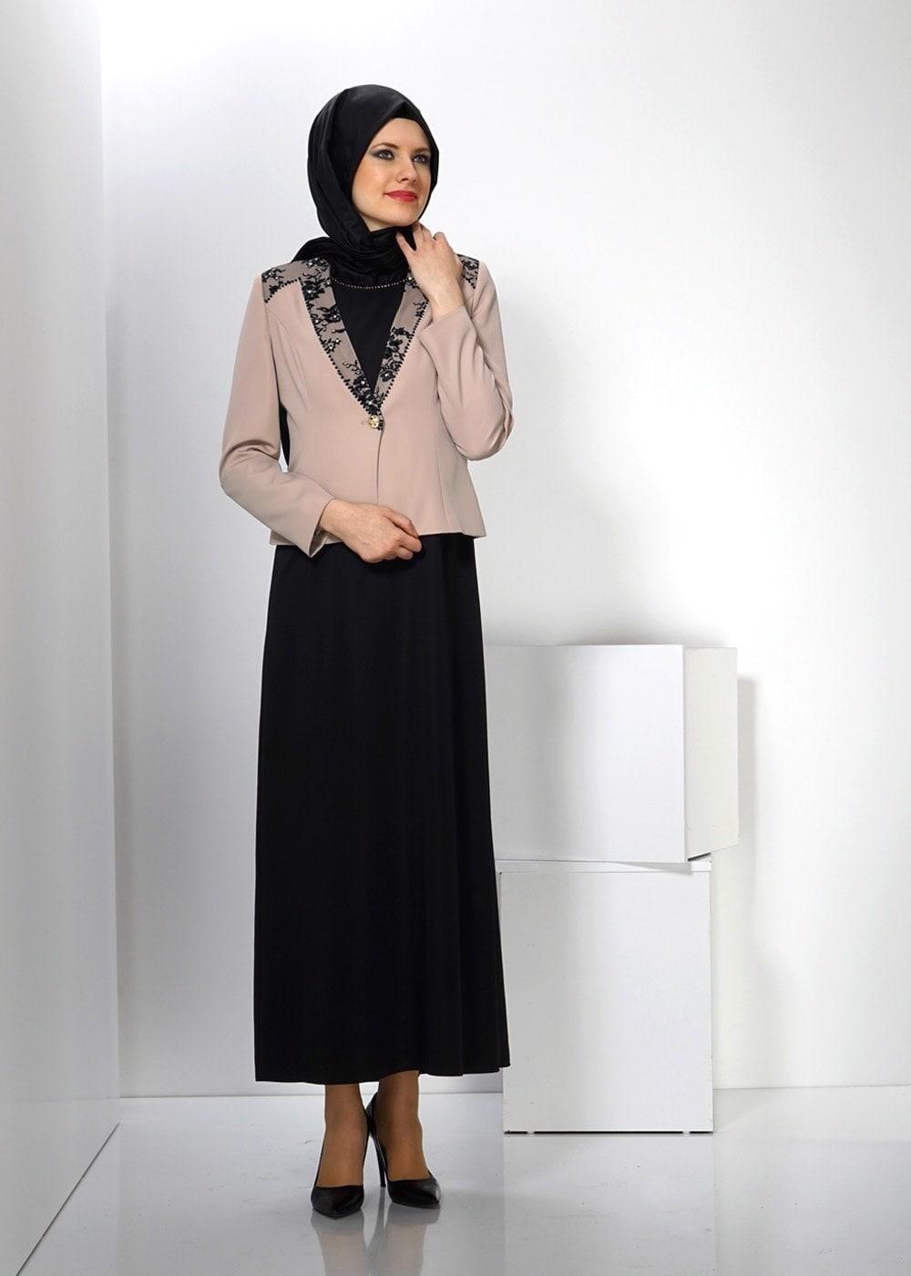 Hijab clothing BEIGE ALVINA DRESS SUIT T 3032