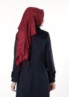 Tesettür giyim LACİVERT BEBE YAKA GİZLİ DÜĞMELİ TRENÇKOT 8019