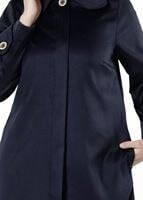 Tesettür giyim LACİVERT BEBE YAKA GİZLİ DÜĞMELİ TRENÇKOT 8019