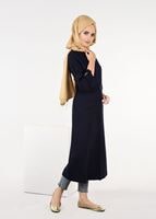 Tesettür giyim LACİVERT KUŞAKLI TRENÇKOT 1364 