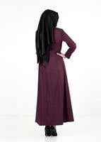Tesettür giyim BORDO BAĞLAMA DETAYLI PARDESÜ 1382 