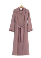 Tesettür giyim PUDRA DÜĞME DETAYLI KUŞAKLI PARDESÜ 1385 