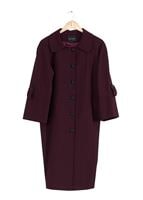 Tesettür giyim BORDO BEBE YAKA GENİŞ KESİM TRENÇKOT 1390 