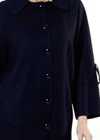 Tesettür giyim LACİVERT BEBE YAKA GENİŞ KESİM TRENÇKOT 1390 