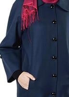 Tesettür giyim LACİVERT BEBE YAKA GENİŞ KESİM TRENÇKOT 1390 