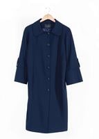 Tesettür giyim LACİVERT BEBE YAKA GENİŞ KESİM TRENÇKOT 1390 