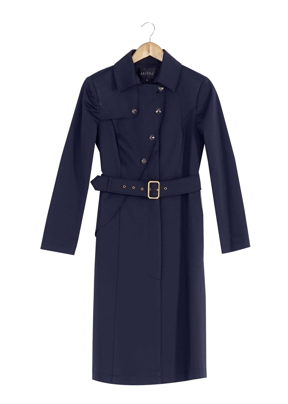 Tesettür giyim LACİVERT KEMERLİ TRENÇKOT 1393