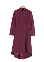 Tesettür giyim BORDO KUYRUKLU TRENÇKOT 1398