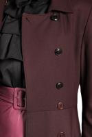 Tesettür giyim BORDO ALVİNA ETEĞİ VOLANLI TRENÇKOT 1405