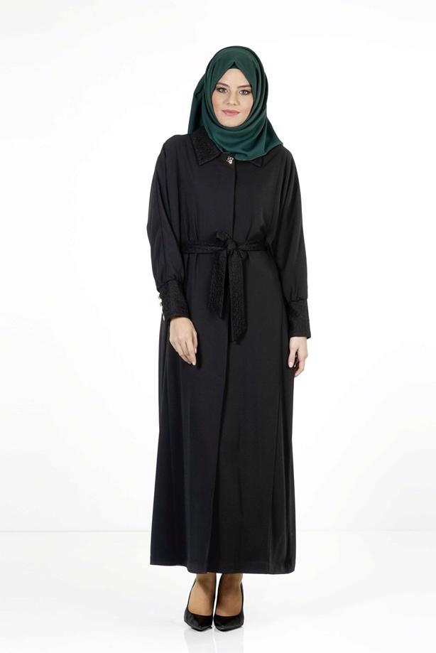 Vêtements hijab NOIR PARDESSUS À MANCHES DOLMAN 1406 - TRENDTESETTÜR