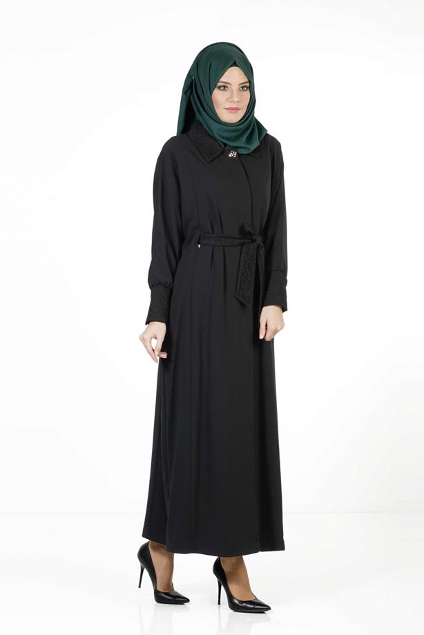 Vêtements hijab NOIR PARDESSUS À MANCHES DOLMAN 1406 - TRENDTESETTÜR