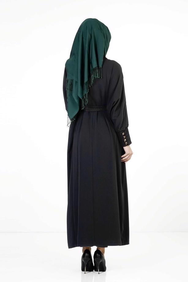Vêtements hijab NOIR PARDESSUS À MANCHES DOLMAN 1406 - TRENDTESETTÜR