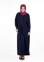 Vêtements hijab BLEU MARINE PARDESSUS À MANCHES DOLMAN 1406