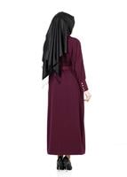 Vêtements hijab ROUGE BORDEAUX PARDESSUS À MANCHES DOLMAN 1406