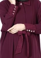Vêtements hijab ROUGE BORDEAUX PARDESSUS À MANCHES DOLMAN 1406