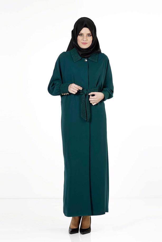 Vêtements hijab VERT PARDESSUS À MANCHES DOLMAN 1406 - TRENDTESETTÜR
