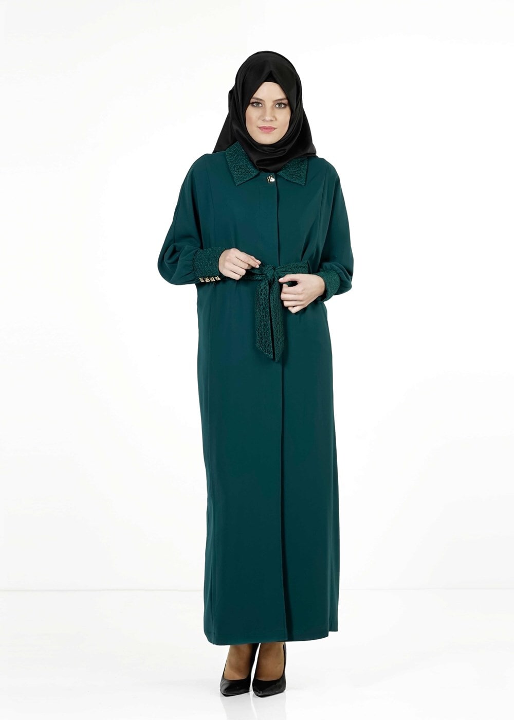 Vêtements hijab VERT PARDESSUS À MANCHES DOLMAN 1406