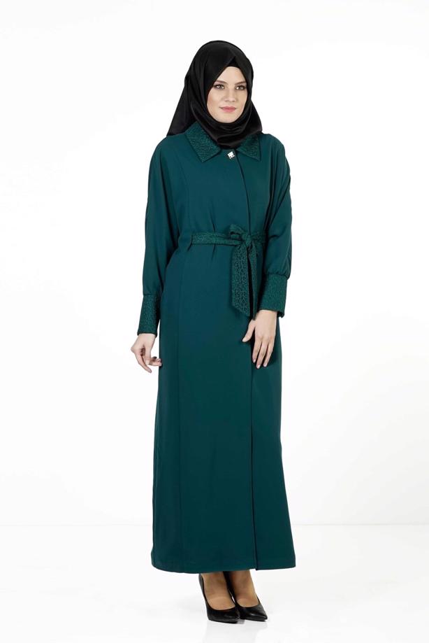Vêtements hijab VERT PARDESSUS À MANCHES DOLMAN 1406 - TRENDTESETTÜR