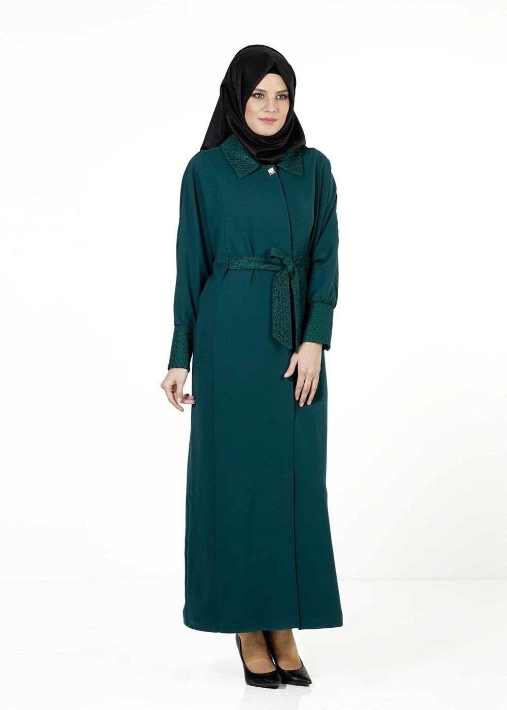 Vêtements hijab VERT PARDESSUS À MANCHES DOLMAN 1406