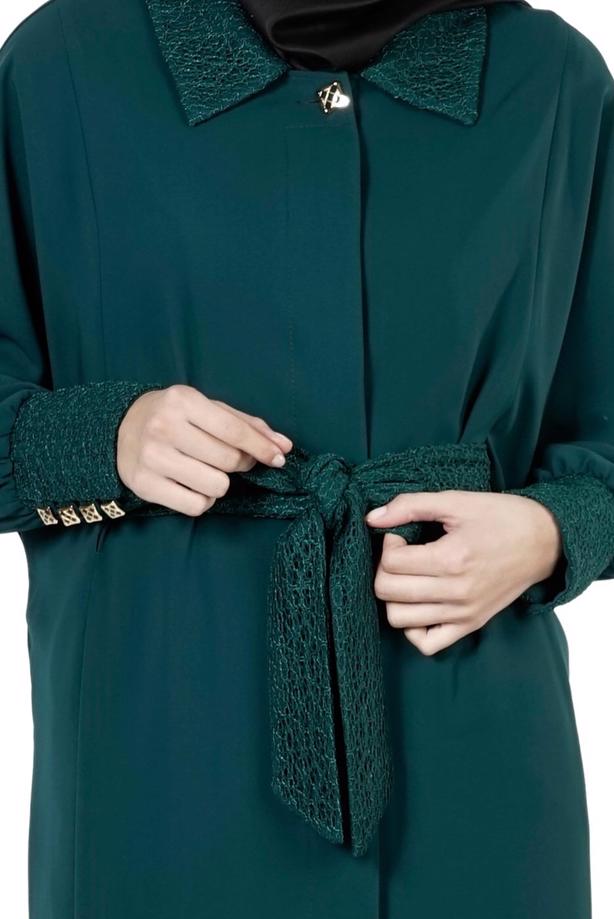 Vêtements hijab VERT PARDESSUS À MANCHES DOLMAN 1406 - TRENDTESETTÜR