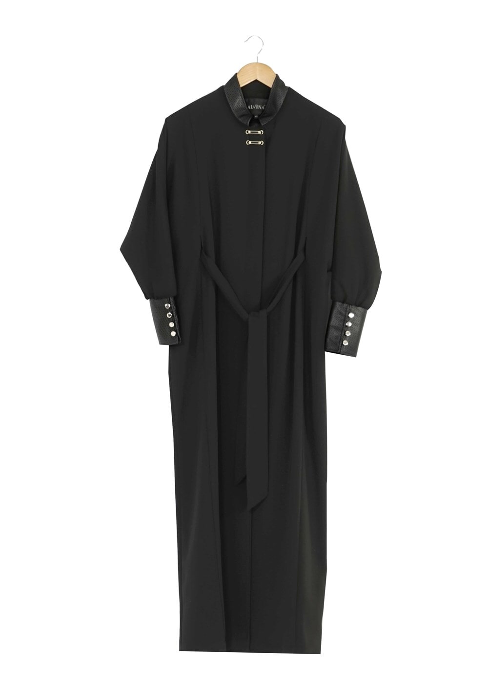 Tesettür giyim SİYAH KUŞAKLI PARDESÜ 1407 