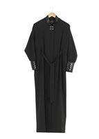 Tesettür giyim SİYAH KUŞAKLI PARDESÜ 1407 