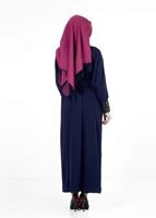 Tesettür giyim LACİVERT KUŞAKLI PARDESÜ 1407 