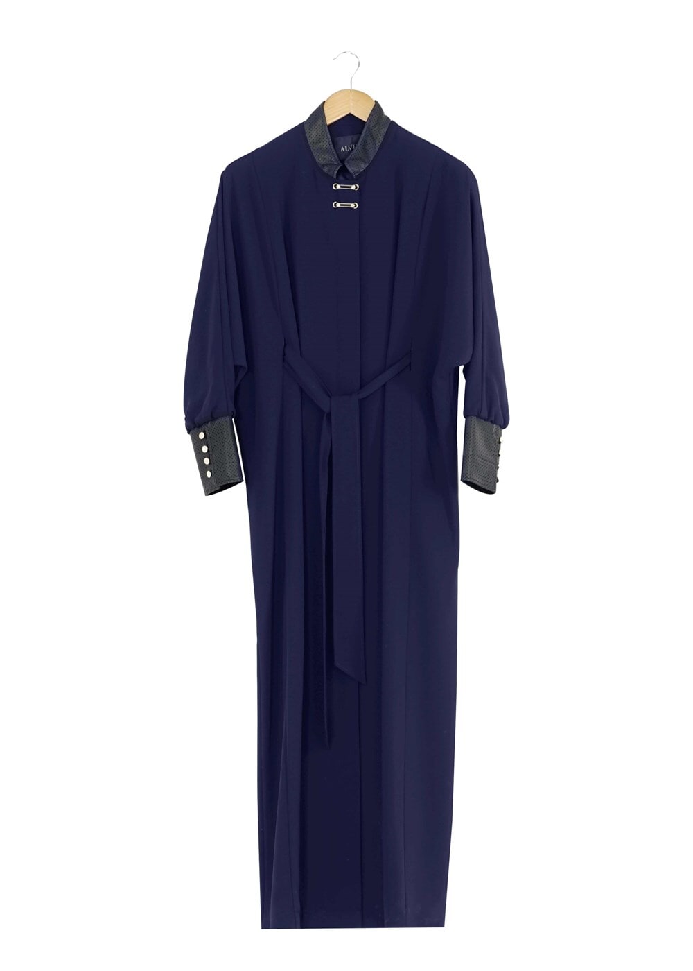 Tesettür giyim LACİVERT KUŞAKLI PARDESÜ 1407 