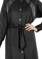 Tesettür giyim SİYAH YARASA KOLLU TRENÇKOT 1413