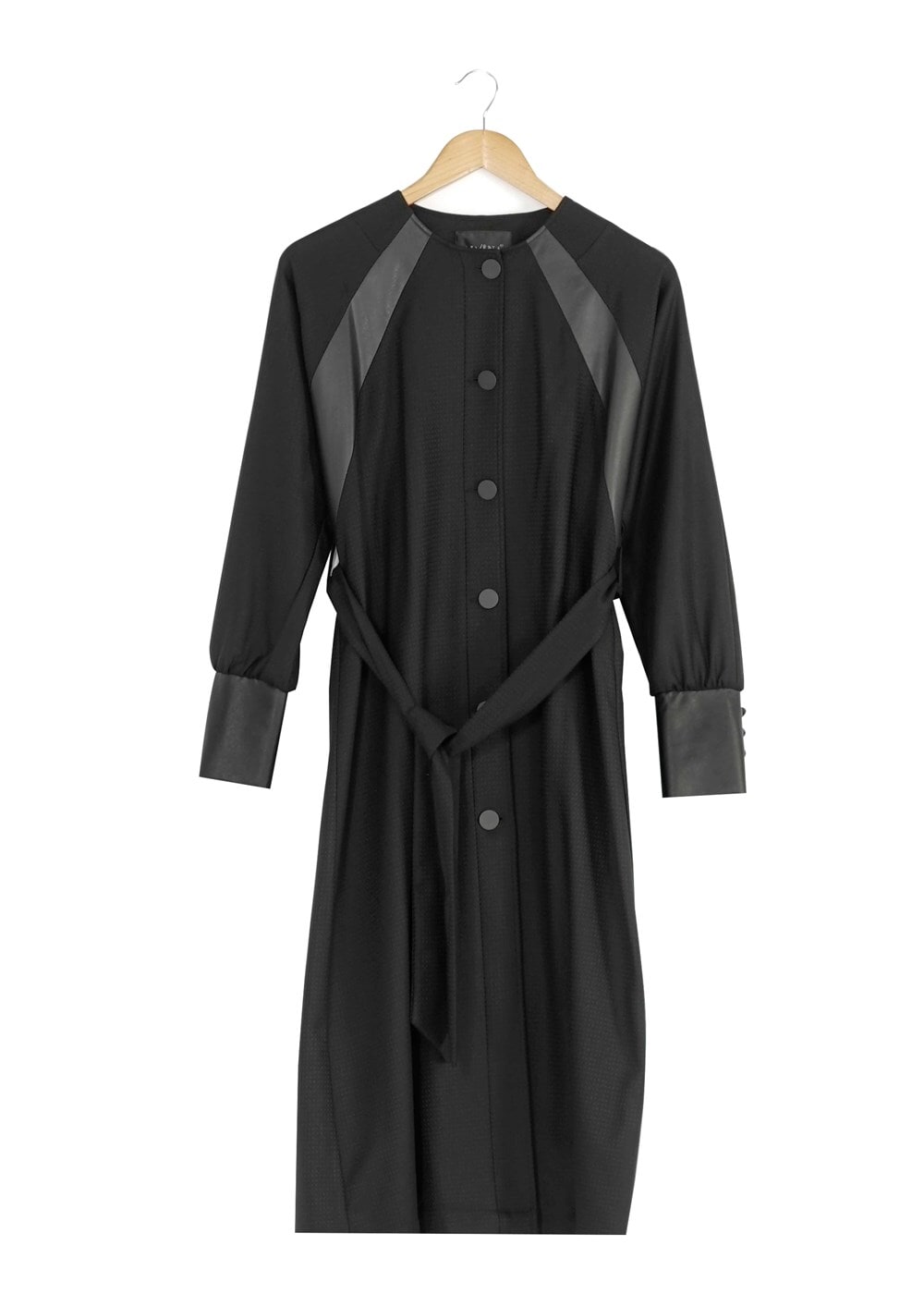 Tesettür giyim SİYAH YARASA KOLLU TRENÇKOT 1413