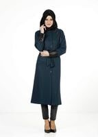 Tesettür giyim MAVİ YARASA KOLLU TRENÇKOT 1413