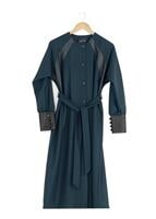 Tesettür giyim MAVİ YARASA KOLLU TRENÇKOT 1413