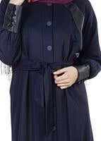 Tesettür giyim LACİVERT YARASA KOLLU TRENÇKOT 1413