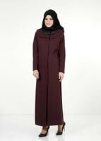 Tesettür giyim MÜRDÜM DERİ DETAYLI PARDESÜ 1422