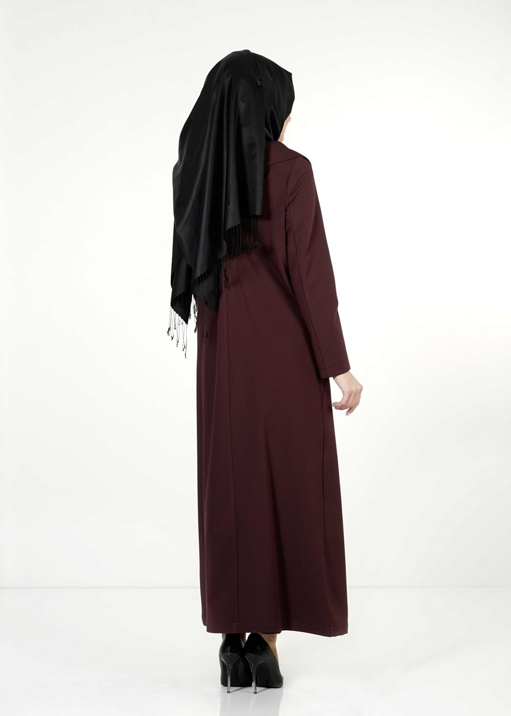 Tesettür giyim MÜRDÜM DERİ DETAYLI PARDESÜ 1422