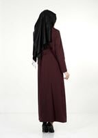 Tesettür giyim MÜRDÜM DERİ DETAYLI PARDESÜ 1422
